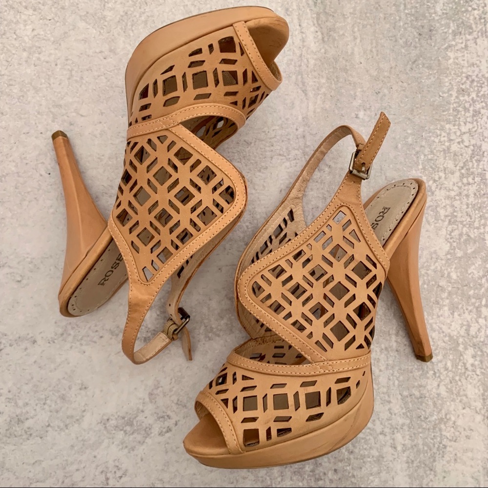 ROSEGOLD caged heeled sandals
